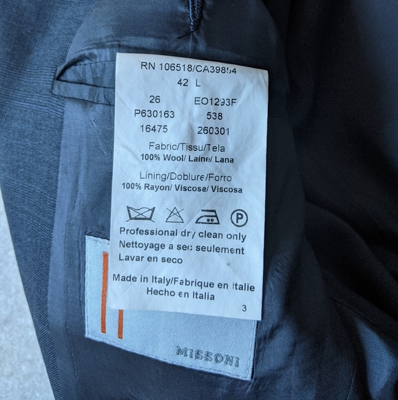 Missoni navy blue wool blazer Size 42L - Picture 7 of 9